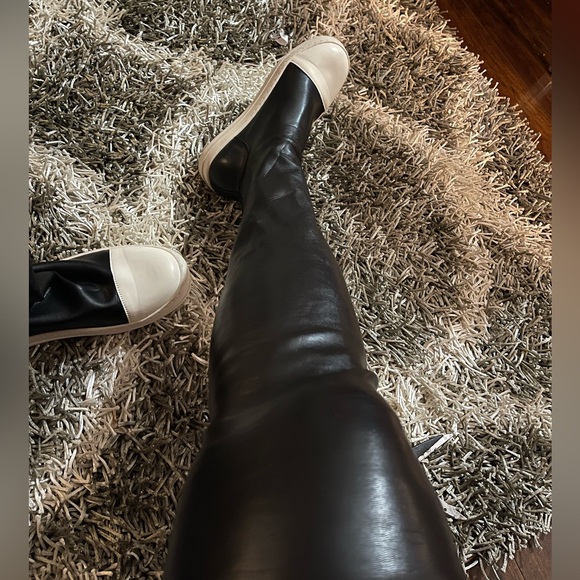 MOFEEDOUKA Thigh High Boots for Women Flat Over The Knee Round Toe Booties